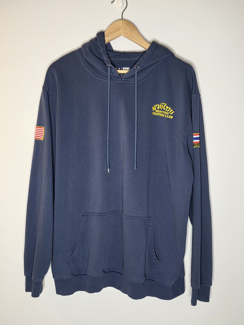 Kill Crew Hoodie Mens L Blue Muay Thai Fighters Club Porrada Series Sweatshirt
